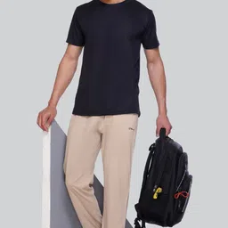 bilbury Men Solid Beige Track Pants image 2