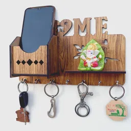 shivika crafts Home Pocket Key Holder For Home Decor And Office Decor, Key Stand For Keys Wood Key Holder image 3