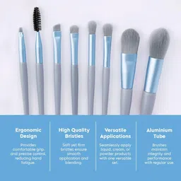 sarbeau 8 Pcs Brush Set With Pouch, Makeup Brushes Premium_C_100 image 3