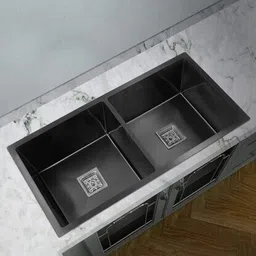 goonj Handmade Kitchen Sink Matte Finish 45 X 20 X 10 Inch Double Bowl_Black Vessel Sink-picture-14