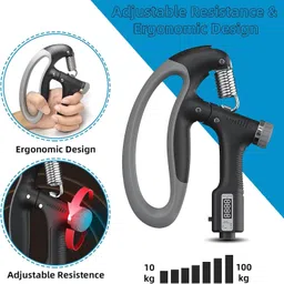 pheonix Combo D Shape Hand Gripper with Finger Exerciser for Men & Women Fitness Accessory Kit Kit image 3