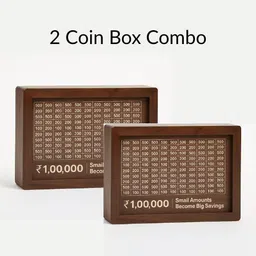 kiyacraftncanvas 2 Combo Pack Wooden ₹1 Lakh Savings Coin Boxes – Stylish & Durable Coin Bank-picture-25
