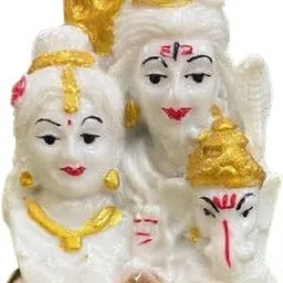 shree shyam handicraft Shiv Pariwar Idol Statue for Home Décor and Gift Decorative Showpiece - 3 cm image 1