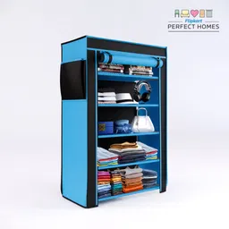 flipkart perfect homes 5 Shelf Plastic Pipe & Cover PP Collapsible Wardrobe-picture-19