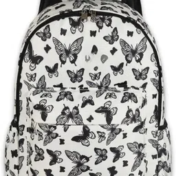 tottica Medium 25 L Laptop Backpack Stylish Black & White Butterfly Print Backpack for School & Travel image 5