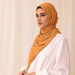 ayezahijab Solid Chiffon, Georgette Women Yellow Scarf, Fancy Scarf, Stole-picture-28