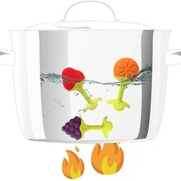 roforuf Silicon Fruit Shape Baby Teether/Silicone Dental Care Pack 4 Teether image 4