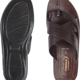 PODDAR Trending PU Brown Men Sandals Stylish Comfortable Daily Wear Slipper Men Slippers image 5
