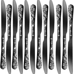 oicia Black Serrated Dinner Knife, Dinnerware Knife, Butter Spreader knife for Kitchen Stainless Steel Steak Knife Set-picture-35