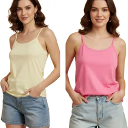 snapshop Women Yellow, Pink Camisole-picture-24