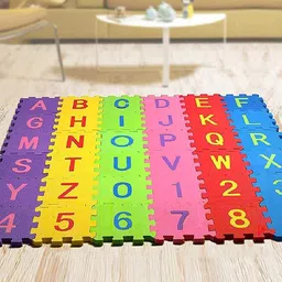 forsikha Non Toxic Alphabet Puzzle Mat Kids Learn & Play with Interlocking Puzzle Pieces image 3