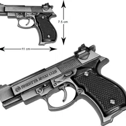 first dot Beretta M92G CQB Print Pistol Shape Antique Copper Premium Cigarette Lighter Refillable Cigarette Gas Lighter| Jet Flame Pocket Lighter image 5