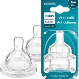 philips avent Anti-Colic Teat SCY763/02 | 3m+ age | Flow 3 | BPA free | Pack of 2 Medium Flow Nipple-picture-43