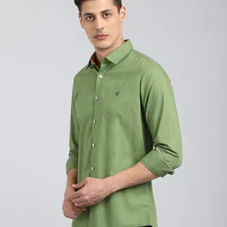 allen solly Men Slim Fit Solid Cut Away Collar Casual Shirt image 2
