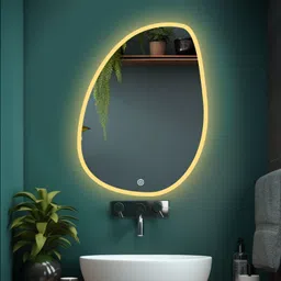 sunsyze LED Bathroom Mirror – Irregular Shape Modern Backlit LED Mirror Bathroom Mirror-picture-15