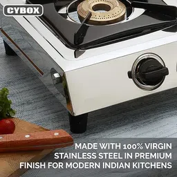 cybox Heavy Single Burner Gas Stove With Lighter GS14 Stainless Steel Manual Gas Stove image 2