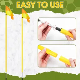 dinetic 1 Pc Corner flags Portable Soccer Flags Soccer Poles Y/O Two Piece Agility Pole image 2