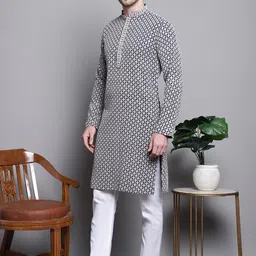 jompers Men Pure Cotton Kurta Pyjama Set image 2