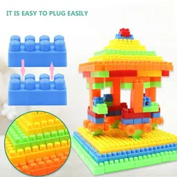 satsun enterprise (52 Block+ 8 Wheels) 60+ Pcs Building Bricks and Blocks for Kids with Wheel image 4