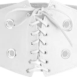 Women Casual, Evening, Formal, Party White Fabric Belt-image-11