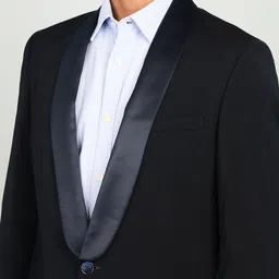 park avenue Men Solid Single Breasted Formal Blazer image 5