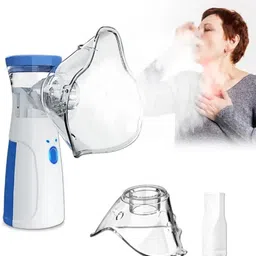 rk sales Portable Mesh Nebulizer Silent Wireless Vaporizer Machine With Respiratory Mask Battery Operated Nasal Aspirator image 1