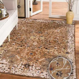 kaleen india Brown Floral Polyester 8' X 10' Machine Made Carpet-picture-34