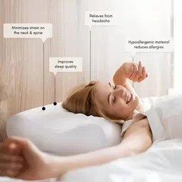 viv-atiq Memory Foam Orthopaedic Pillow Pack of 1 Solid Cervical Contour , Stomached, Anti-Snoring, Side Sleepers image 4