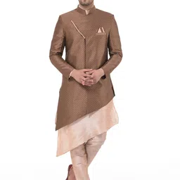 sg rajasahab Men Art Silk Kurta Pant Ethnic Jacket Set-picture-10