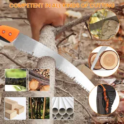 verilux Heavy Duty Hand Saw with Protective Sheath for Gardening Heavy Duty SK5 Hand Saw with Sheath 360mm Curved Serrated for Gardening and DIY Bypass Pruner image 5