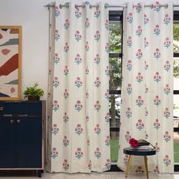 urban space 152 cm (5 ft) Cotton Room Darkening Window Curtain (Pack Of 2) image 2