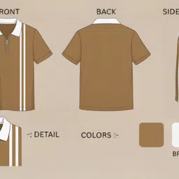 try this Men Checkered Polo Neck Cotton Blend Brown T-Shirt image 4