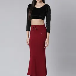 SCUBE DESIGNS Stylish Flare Saree Shapewear Maroon (S) Lycra Blend Petticoat-picture-11