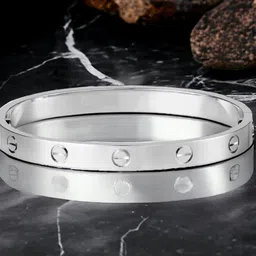 WATCHSTAR Unisex Silver-Plated Stainless Steel Enamelled Kada Bracelet image 3