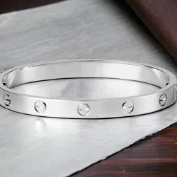 WATCHSTAR Unisex Silver-Plated Stainless Steel Enamelled Kada Bracelet image 2