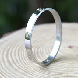 WATCHSTAR Unisex Silver-Plated Stainless Steel Enamelled Kada Bracelet image 5