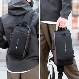 life india 2025 Crossbody Chest Bag With USB and TSA Lock Anti-theft Chest Sling Bag Waterproof Backpack-picture-38