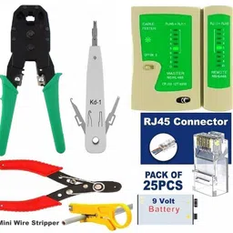 Divinext Professional Networking Repair Tool Kit LAN Crimping Stripper Cutter Punch Tool Combo Set Designed for Gaming-image-17