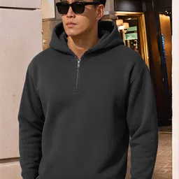 jump cuts Men Full Sleeve Solid Reversible Hooded Sweatshirt-picture-25