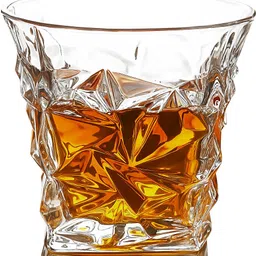 atmrik Transparent Diamond Glass Pack of 1 Glass Whisky Glass image 1