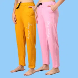 seaser Pack of 2 Women Printed Multicolor Track Pants image 1