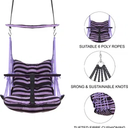 toyafox Cotton baby swing for Kids children chair jhula 1-6 Years Folding & Washable Swings image 4