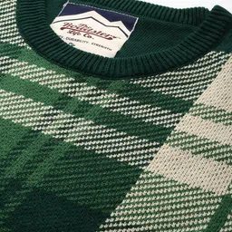 roadster Men Checkered Round Neck Multicolor Sweater image 2