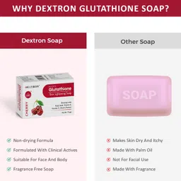 dextron SWR Glutathione Cherry Skin Soap with Kojic Vitamin C Aloe & Cherry Extract image 3