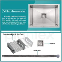 migsa HANDMADE KITCHEN SINK 24" X 18" X 10" INCH SINGLE BOWL SOUND-PROOF MATT FINISH HANDMADE KITCHEN SINK 24" X 18" X 10" INCH SINGLE BOWL SOUND-PROOF MATT FINISH Vessel Sink image 5