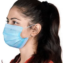 bildos Mask With Nose Pin and Ultrasonically Welded Ear Loop in Box Packing 200 Pcs Surgical Mask With Melt Blown Fabric Layer image 2