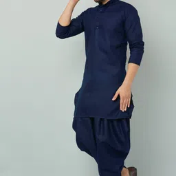 tsarina Men Cotton Blend Kurta Dhoti Pant Set image 5