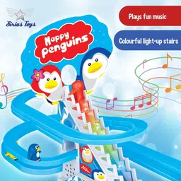 fantasyfief Penguins Automatic Stair-Climbing Slide Toy with Lights and Music-picture-39