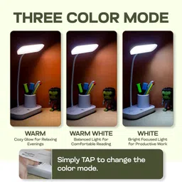 janus Rudefox by Weird Wolf 3 Color Mode Table Lamp for Study, Flexible Gooseneck Study Lamp image 2
