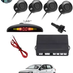 ccmm Black Reverse 4Pcs Parking Sensor With Led Display/Buzzer For Car-205 Universal Black Increased Safety 4pcs Sensor For Vehicle-205 Parking Sensor image 1